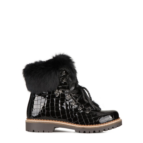 New Italia Shoes Ghete cu blană pentru femei