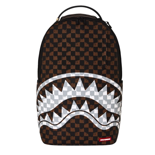 SPRAYGROUND Rucsac BROWN AND CREAM DRIP CHECK SHARK - Pepina.ro SPRAYGROUND Rucsac BROWN AND CREAM DRIP CHECK SHARK