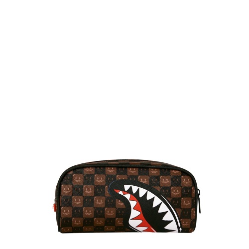 SPRAYGROUND Trusă / Penar SHARKS IN PARIS WTF BUBBLE BROWN CHECK