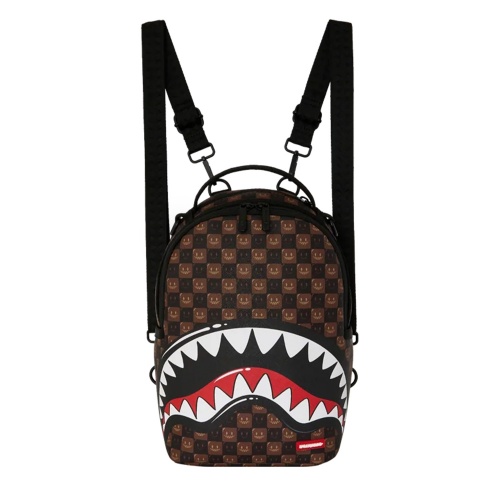 SPRAYGROUND Rucsac SHARKS IN PARIS WTF BUBBLE BROWN CHECK MINI