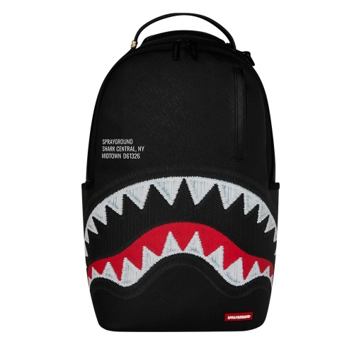 SPRAYGROUND Rucsac SHARK CENTRAL BLACK EMBROIDERED SHARK