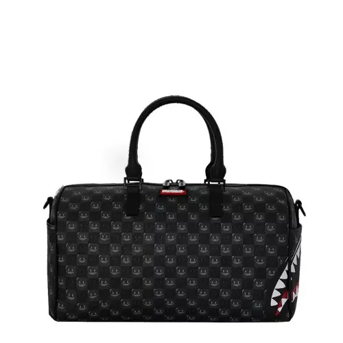 SPRAYGROUND Sac de voiaj SHARKS IN PARIS WTF BUBBLY BLACK CHECK MINI