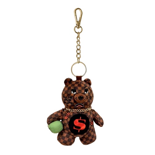 SPRAYGROUND Breloc SIP WTF BUBBLY BROWN CHECK BEAR