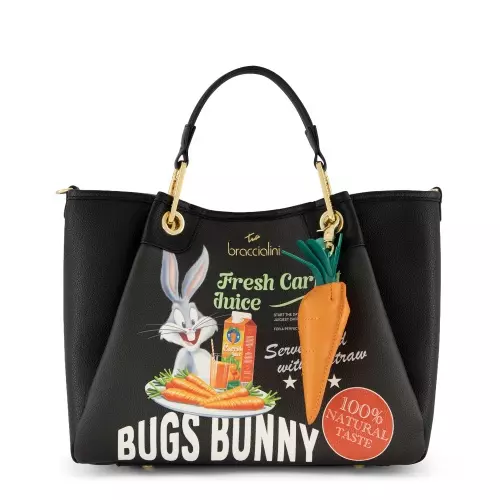 BRACCIALINI Geantă damă neagră Amy Looney Tunes