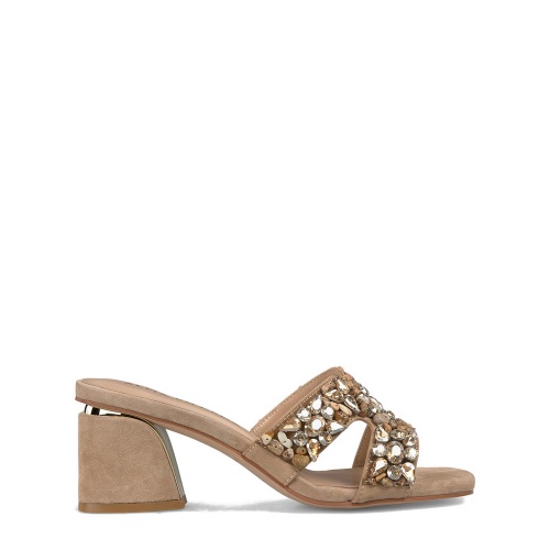 ALMA EN PENA Papuci damă bej cu pietre