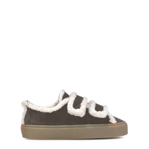 INUIKII Pantofi damă maro Shearling Low Velcro