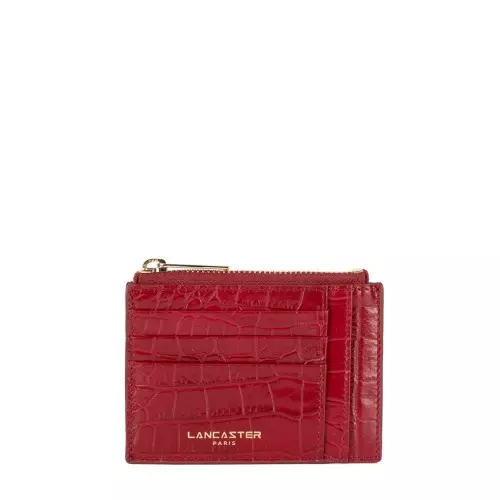 LANCASTER Cardholder damă roșu cu fermoar Exo