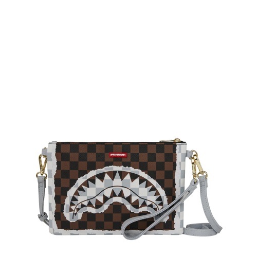 SPRAYGROUND Geantă de umăr CREAM AND BROWN TEAR CHECK