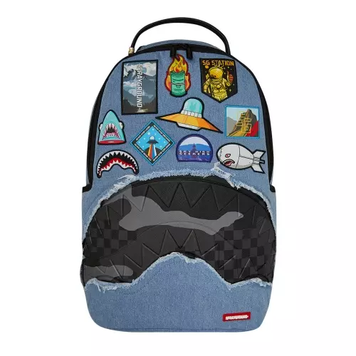 SPRAYGROUND Rucsac DENIM TEAR 3 AM PATCHES
