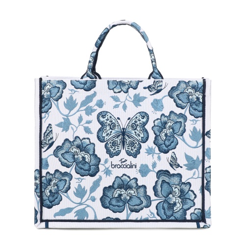 Braccialini Geantă damă bleumarin cu broderie Queen - Pepina.ro Braccialini Geantă damă bleumarin cu broderie Queen