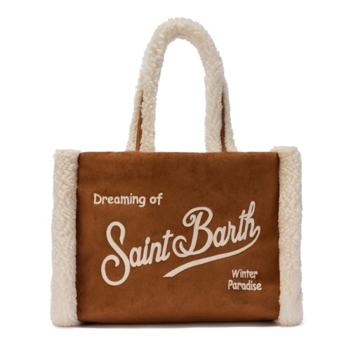 SAINT BARTH Geantă damă maro Colette Shearling