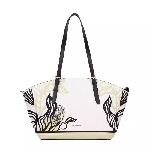 Cromia Geantă damă cu imprimeu Metro Leaf