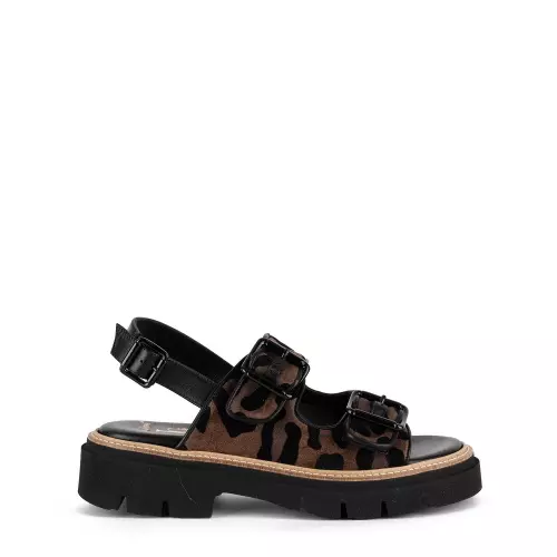 Luca Grossi Sandale damă negri leopard