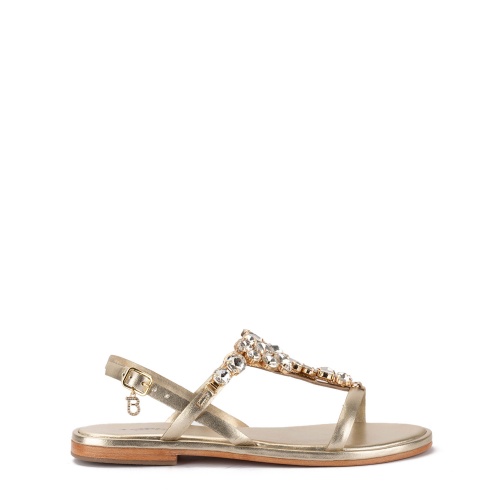 TOSCA BLU Sandale damă aurii cu cristale - Pepina.ro TOSCA BLU Sandale damă aurii cu cristale