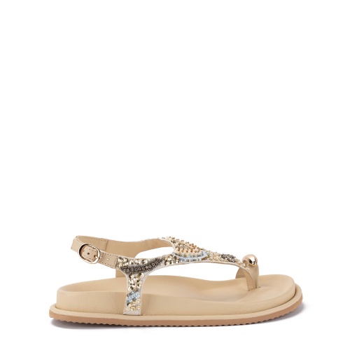 TOSCA BLU Sandale damă bej cu mărgele - Pepina.ro TOSCA BLU Sandale damă bej cu mărgele