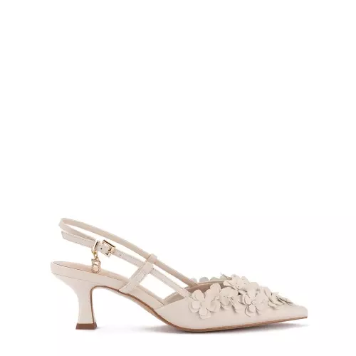 TOSCA BLU Pantofi damă bej cu flori 3D - Pepina.ro TOSCA BLU Pantofi damă bej cu flori 3D