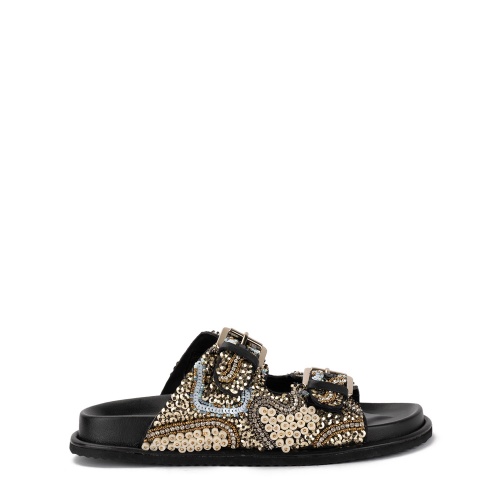 TOSCA BLU Papuci negri damă cu mărgele - Pepina.ro TOSCA BLU Papuci negri damă cu mărgele