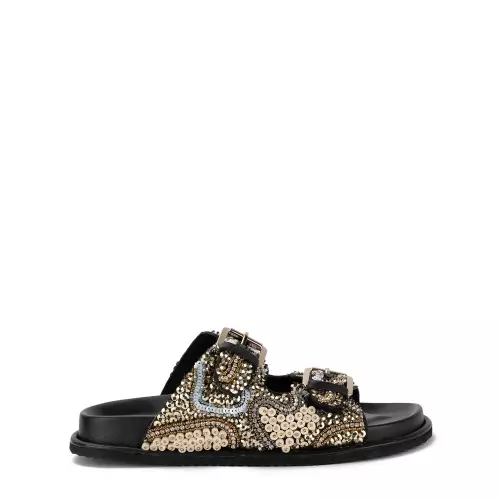 TOSCA BLU Papuci negri damă cu mărgele - Pepina.ro TOSCA BLU Papuci negri damă cu mărgele