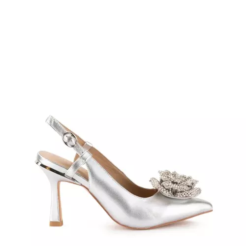 Alma En Pena Pantofi damă argintii cu toc - Pepina.ro Alma En Pena Pantofi damă argintii cu toc