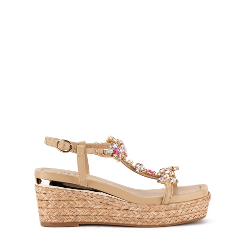 Alma En Pena Sandale damă bej cu platformă - Pepina.ro Alma En Pena Sandale damă bej cu platformă