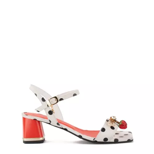 RENZONI Sandale damă albe cu buline