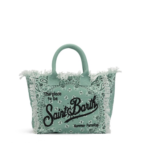 SAINT BARTH Geantă plajă verde