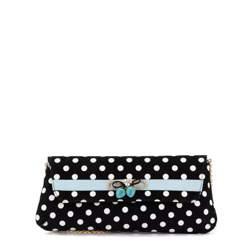 RENZONI Clutch damă negru cu buline