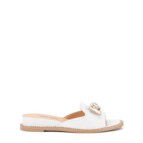 Marino Fabiani Papuci damă albi cu platformă