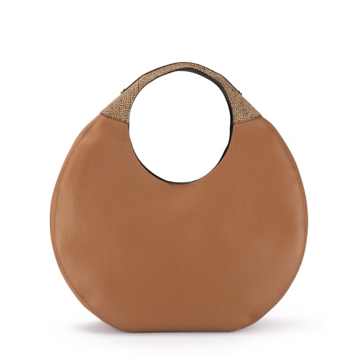 BORBONESE Geantă damă maro Full Moon Hobo Large