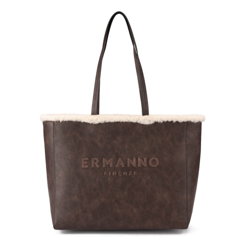 Ermanno Scervino Geantă damă maro cu blană