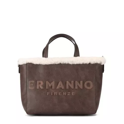 Ermanno Scervino Geantă damă maro cu blană