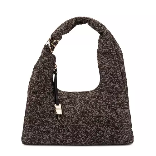 BORBONESE Geantă hobo damă neagră TWINNIE