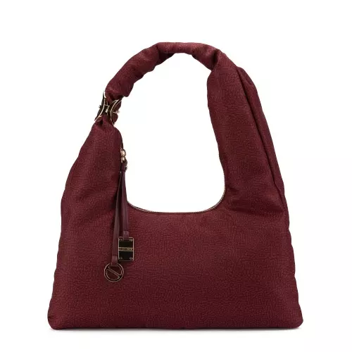 BORBONESE Geantă hobo damă vișinie TWINNIE