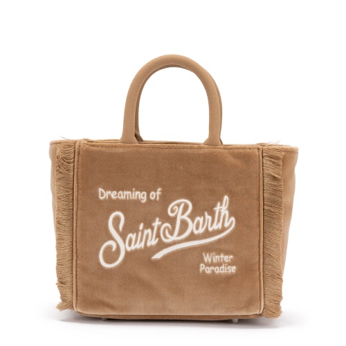 SAINT BARTH Geantă damă bej Vanity Velvet - Pepina.ro SAINT BARTH Geantă damă bej Vanity Velvet