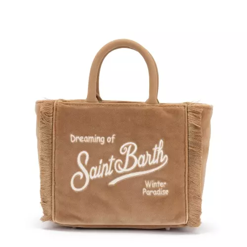 SAINT BARTH Geantă damă bej Vanity Velvet