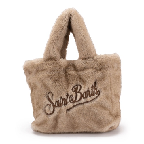 SAINT BARTH Geantă damă bej Colette soft fur - Pepina.ro SAINT BARTH Geantă damă bej Colette soft fur