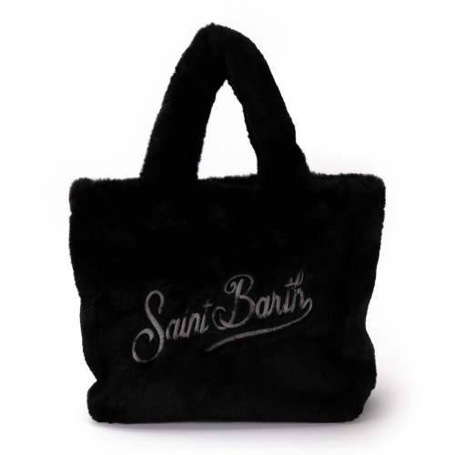 SAINT BARTH Geantă damă neagră Colette Soft Fur