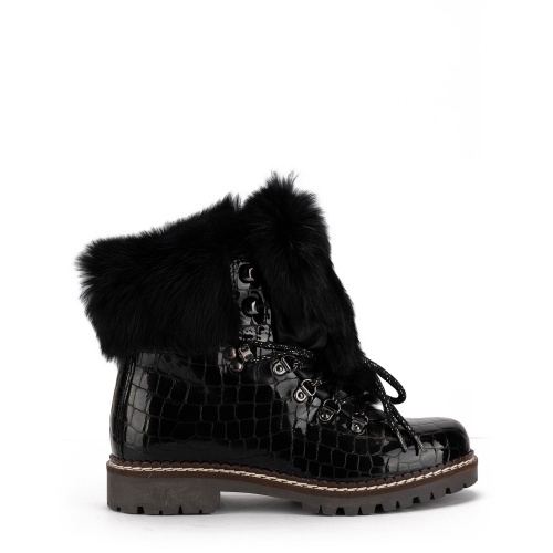 New Italia Shoes Ghete cu blană pentru femei