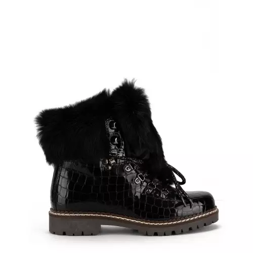 New Italia Shoes Ghete cu blană pentru femei