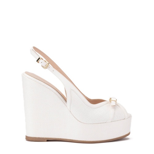 Albano Sandale damă albe cu platformă