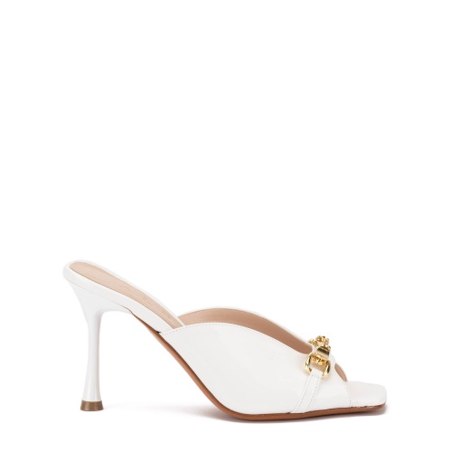 Albano Papuci damă albi lăcuiți