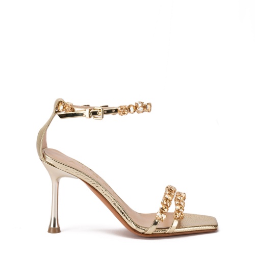 Albano Sandale damă aurii cu cristale