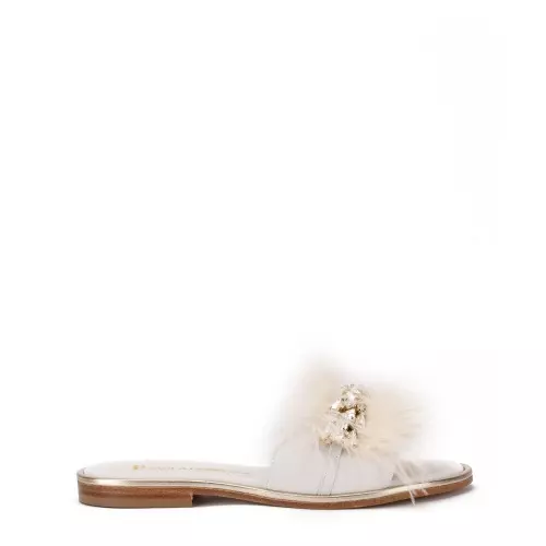 PAOLA FIORENZA Papuci damă albi