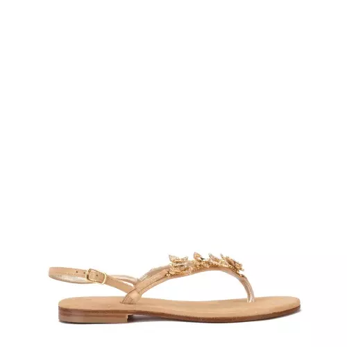 PAOLA FIORENZA Sandale damă bej cu fluturi