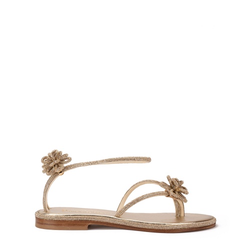 PAOLA FIORENZA Sandale damă aurii cu cristale