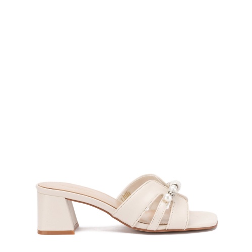 TOSCA BLU Papuci damă bej cu toc Matilde