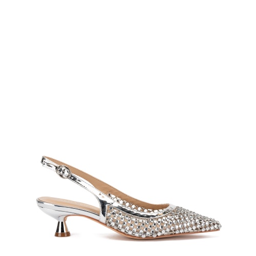Alma En Pena Pantofi damă argintii cu cristale