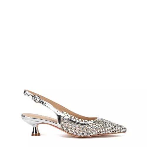 Alma En Pena Pantofi damă argintii cu cristale