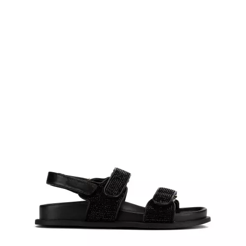 TOSCA BLU Sandale damă negre cu piatre