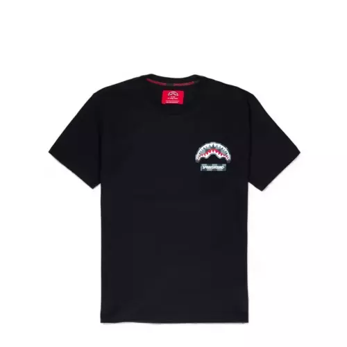 SPRAYGROUND Tricou bumbac bărbați neagră Checkered Shark Blk